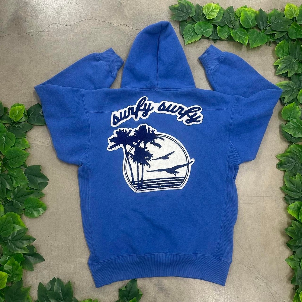 Koza Surfy Surf Blue Hoodie Made in USA Charlotte Lawrence M